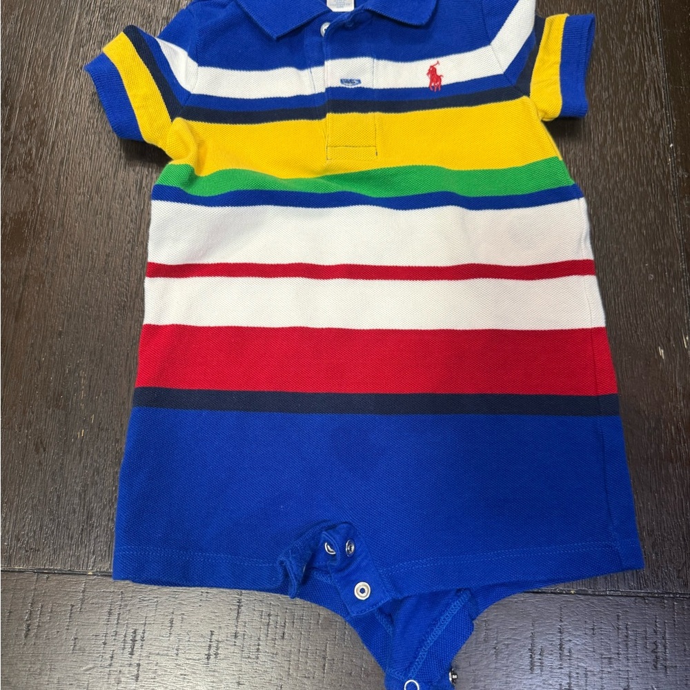 Ralph Lauren Multicolor Striped Baby Romper